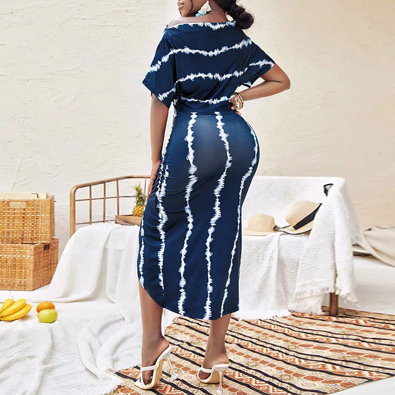 Sexy Slash Neck Irregular Dress