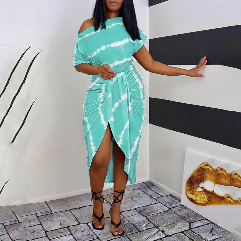 Sexy Slash Neck Irregular Dress