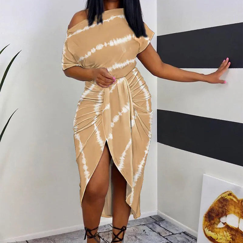 Sexy Slash Neck Irregular Dress