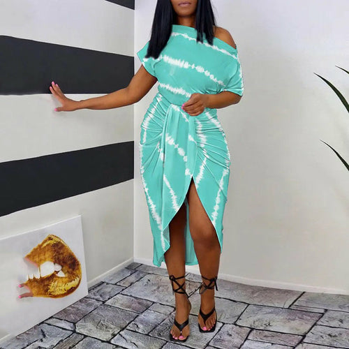 Sexy Slash Neck Irregular Dress