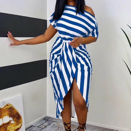 Sexy Slash Neck Irregular Dress