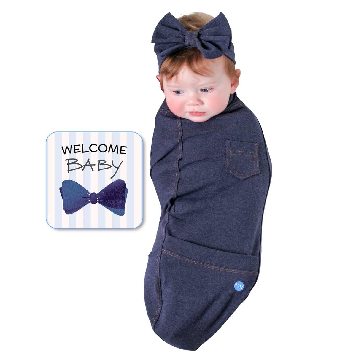 Blue Jean Baby Swaddling Set