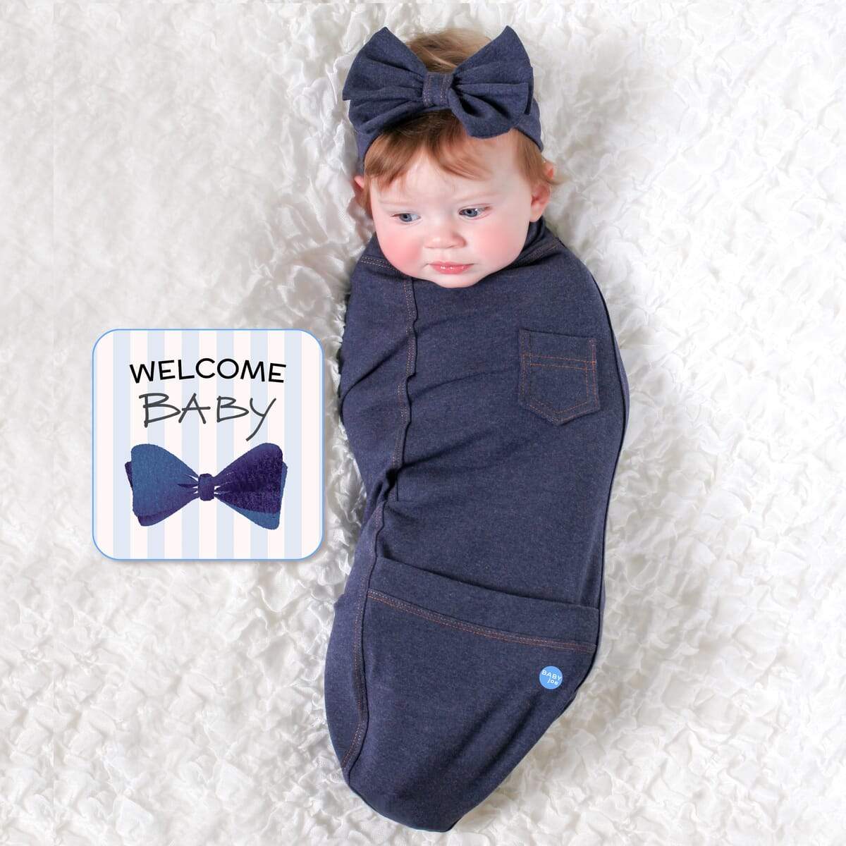 Blue Jean Baby Swaddling Set