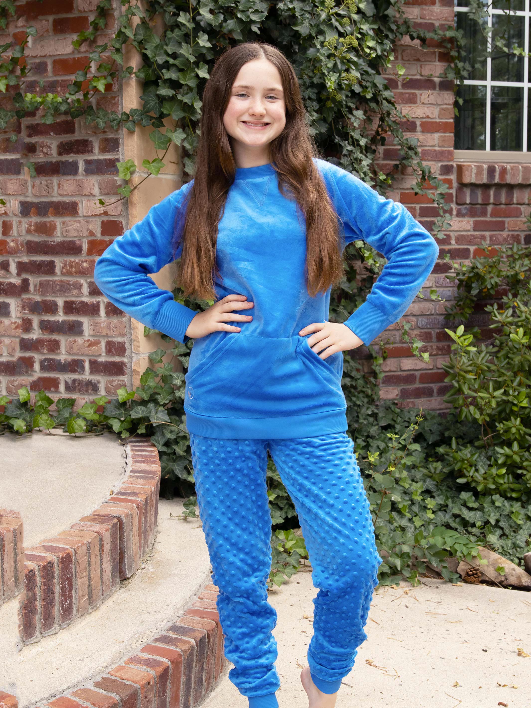 Minky Bubble Jogger Pant - Blue