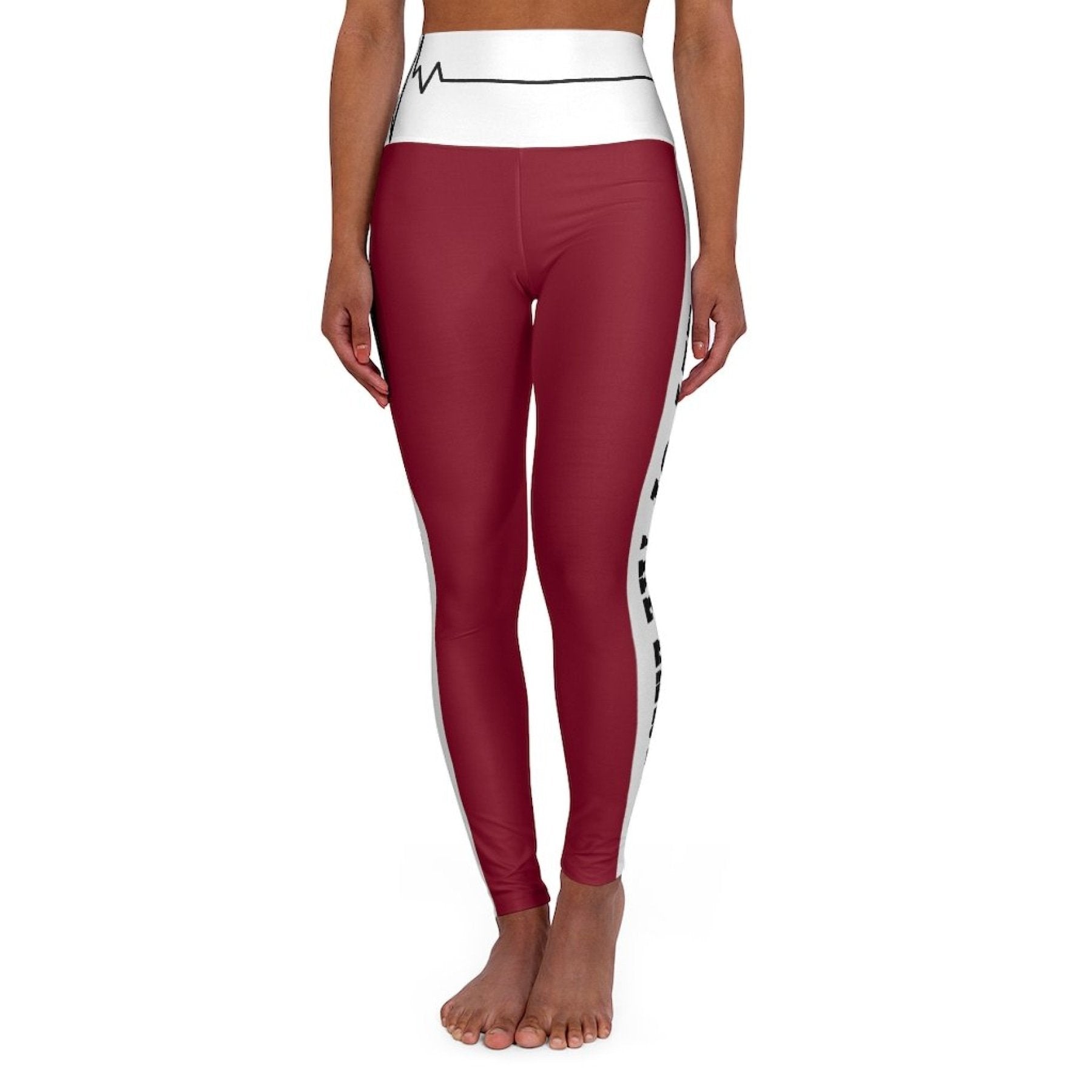 High Waisted Yoga Leggings, Burgundy Salt Of The Earth Matthew 5:13