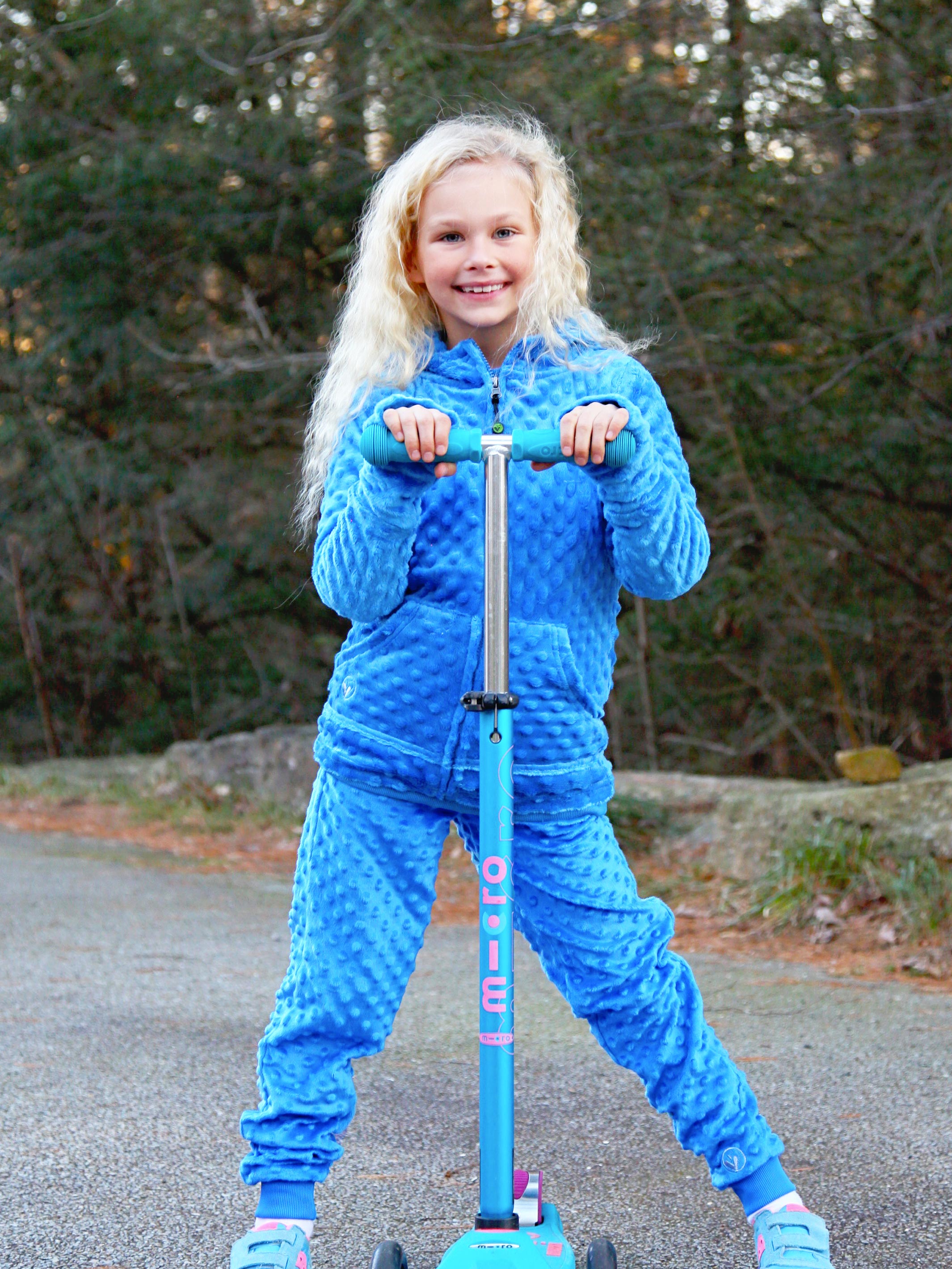 Minky Bubble Jogger Pant - Blue