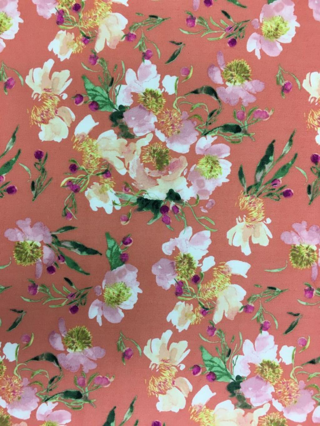 SheetWorld Fitted Crib Sheet Set - 100% Cotton Woven - Floral Coral,