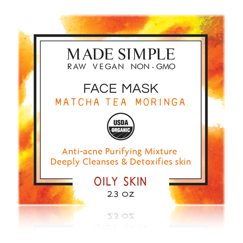 Certified Organic Match Tea Moringa Face Mask
