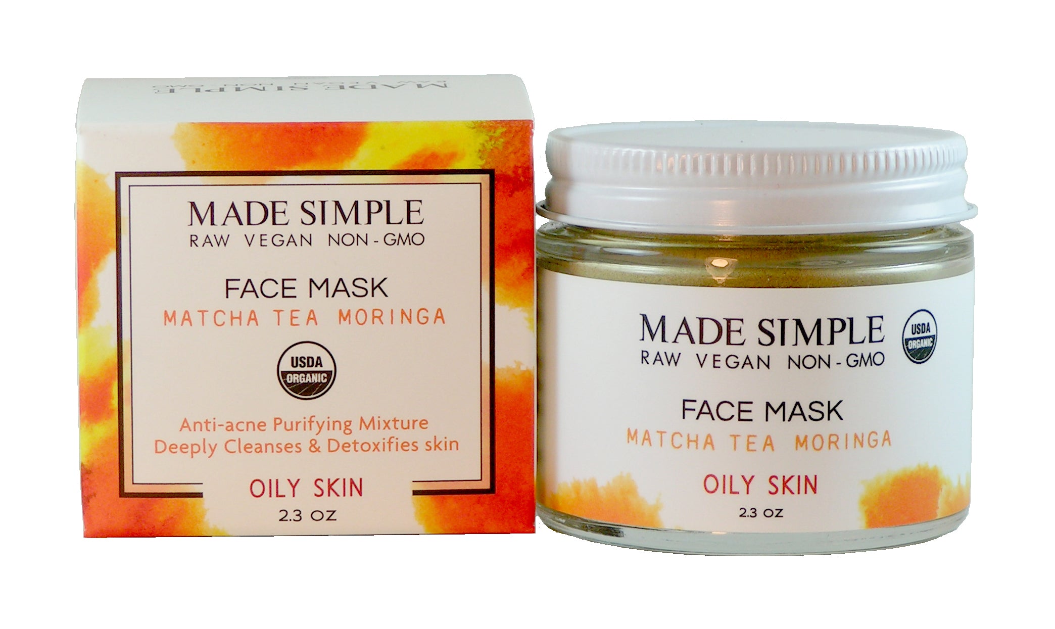 Certified Organic Match Tea Moringa Face Mask