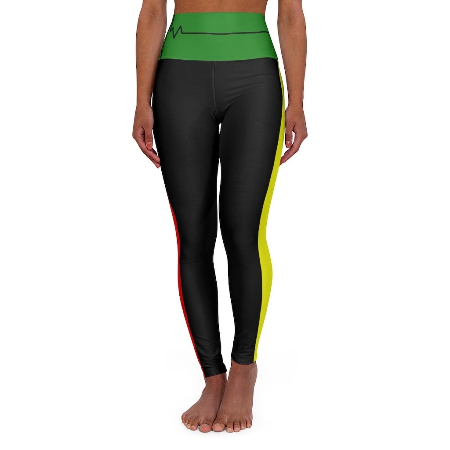 Womens High-waist Fitness Legging Yoga Pants, Black Red Yellow Green