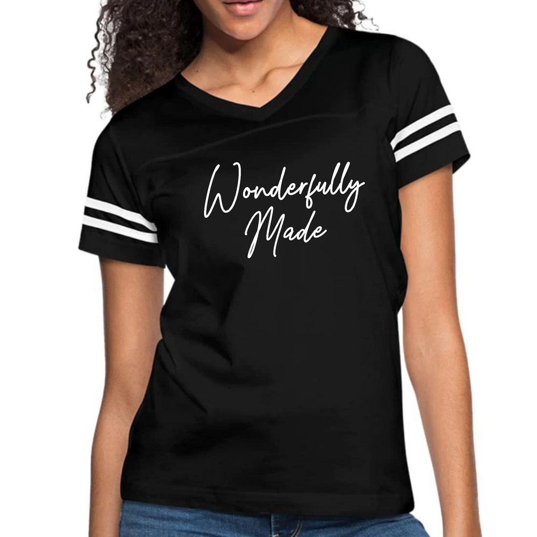 Womens Vintage Sport T-shirt, Wonderfully Made